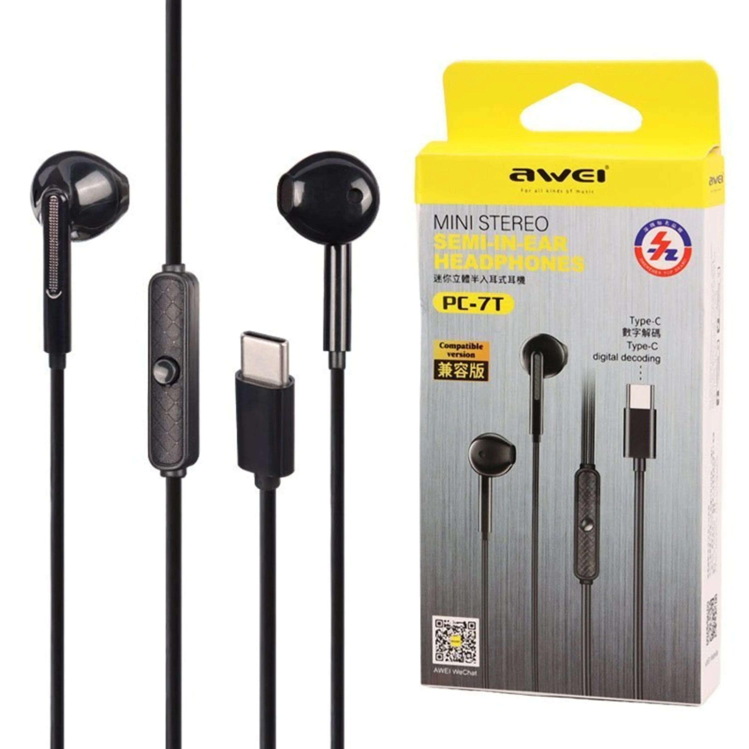 هندزفری سیمی اوی PC 7T Type-C مشکی